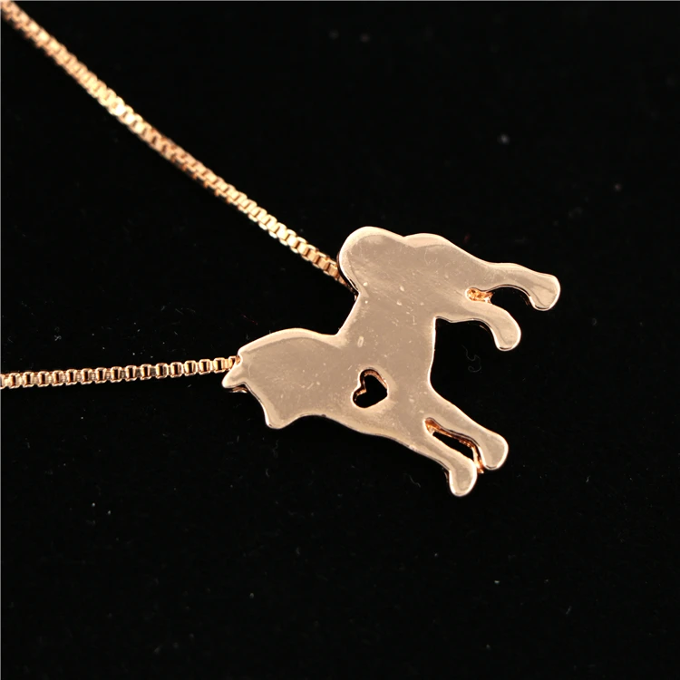 Factory Wholesale Price 18kgp Gold Cute Animal Dog Necklace