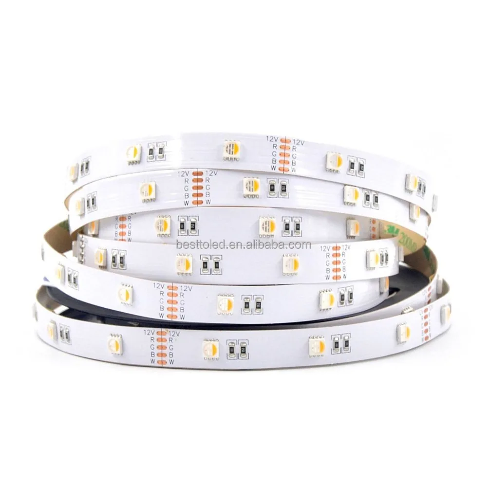 ETL approval 5050 60leds/m high lumen CRI90 95 RGBW 12V / 24V strips led lights with 5 years warranty