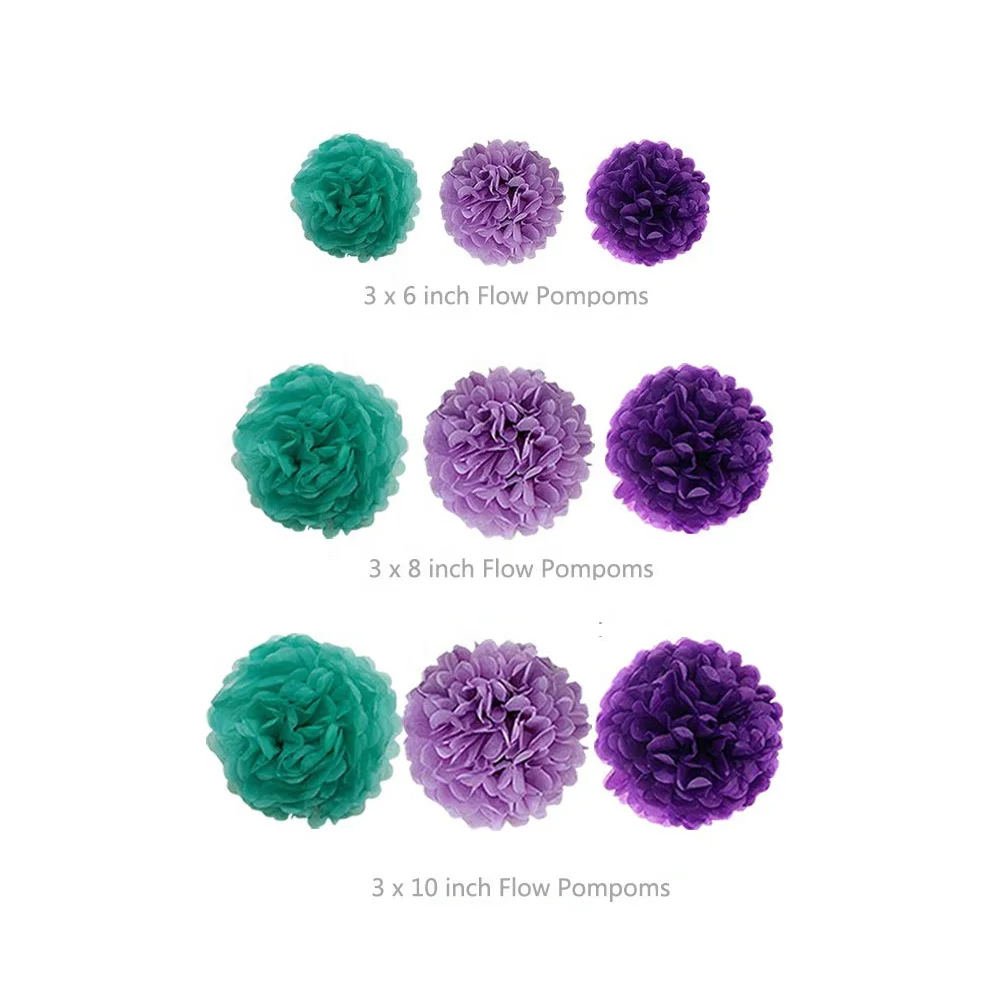 Nicro New Product 65 PCS Girl Baby Shower Mermaid Birthday Party Decoration Supplies Set