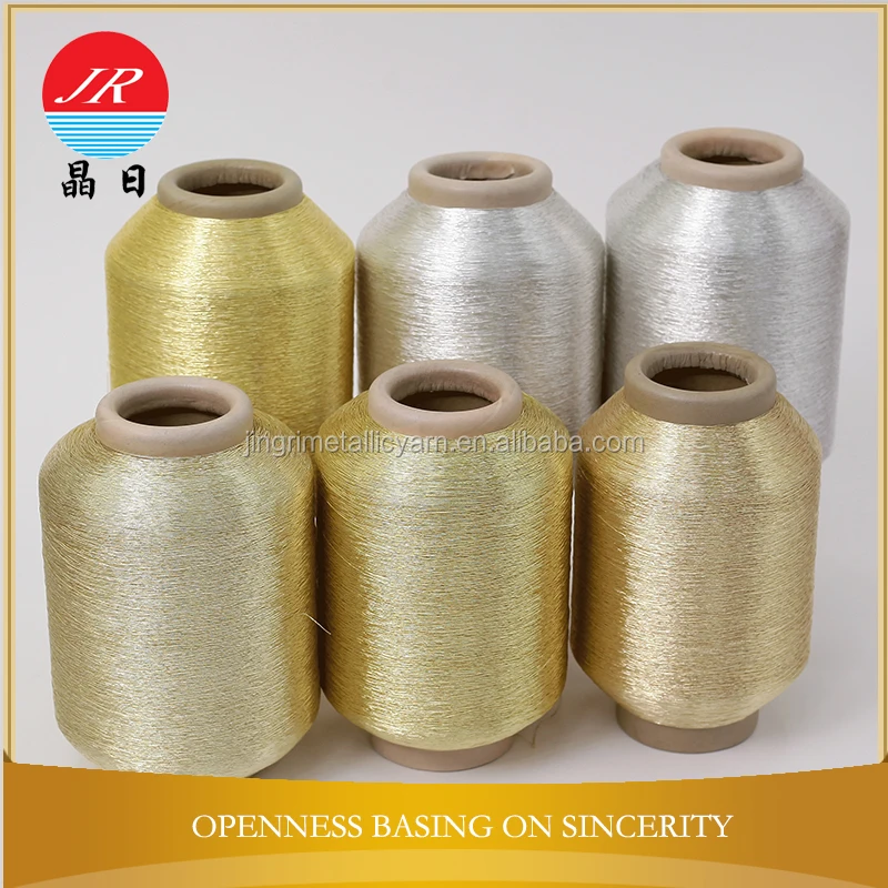 
150D Polyester Pure Silver Pure Gold Viscose Metallic Yarn 