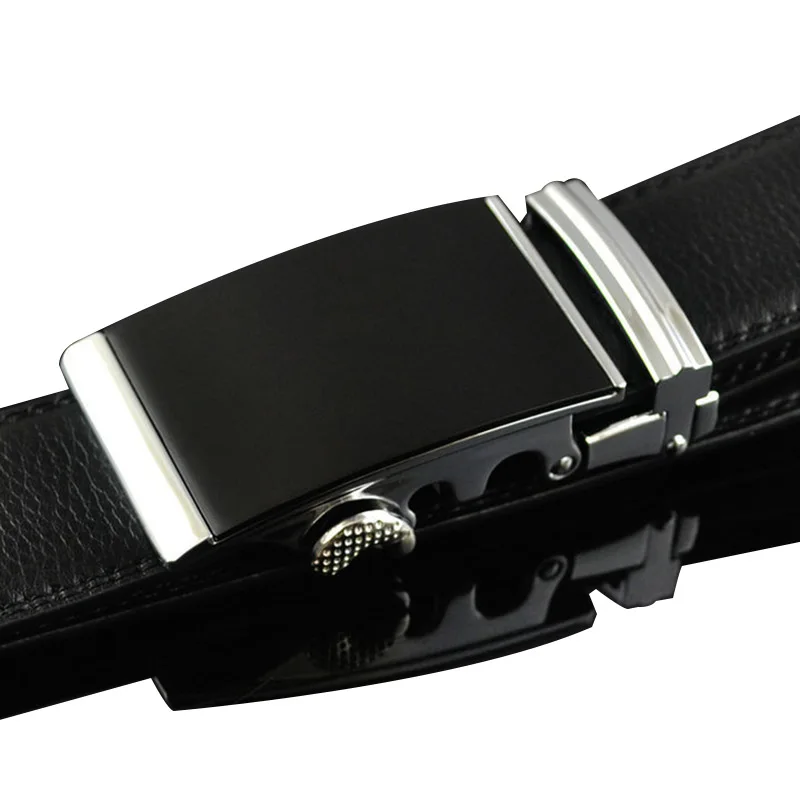 Male Automatic Buckles Vintage Jeans leather Mens Ratchet Slide Belts