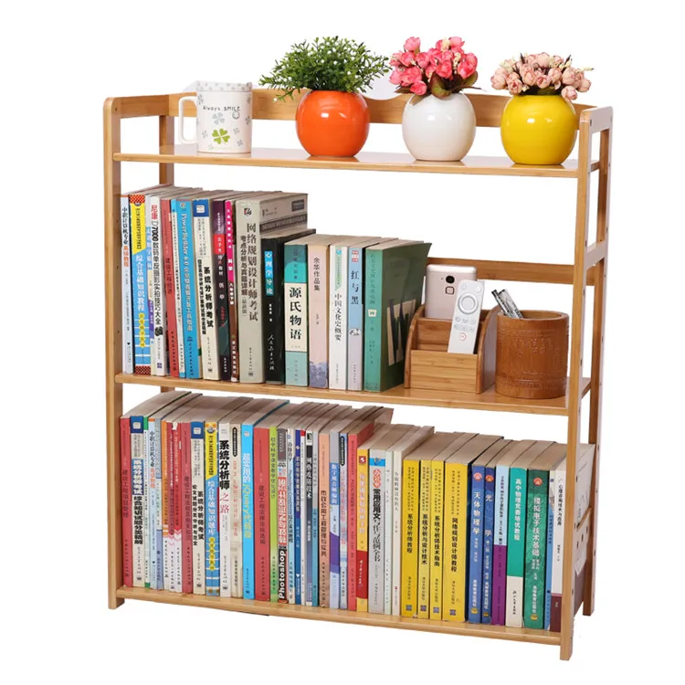 
small size spae saving easy assemble cheap custom bamboo book shelf 