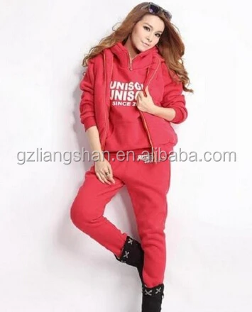 
OEM Wholesale Fashion Custom Women 3Pcs Suit Coat+Vest+Pants Tracksuit Autumn Winter Sports Hoodies 
