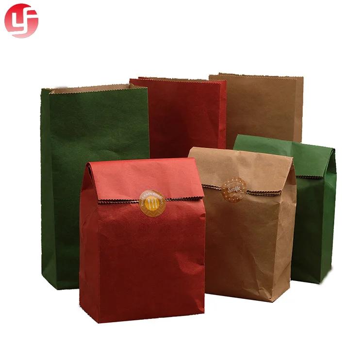 Small Colorful Kraft Paper Bags with Windows Candy/Nuts For Party/Wedding Present Bag Wrapping Bags