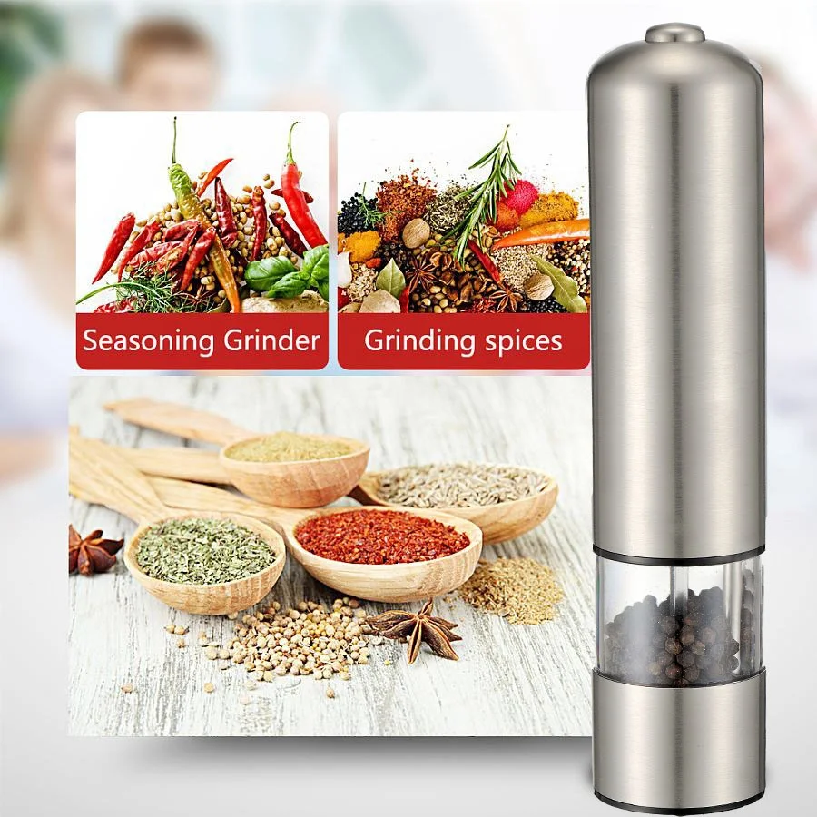 Battery Electric Operated Spice Adjustable Electric Salt and Pepper Mill in Colors
