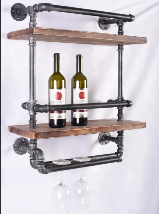 
DIY wine shelf industrial style wine storage shelf wine rack 