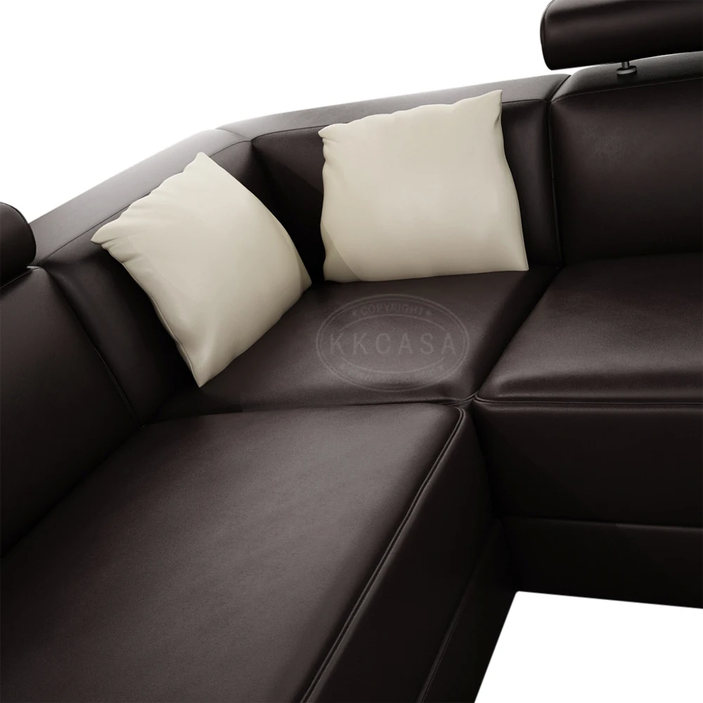 Luxury sofa set 7 seater Exotic 100% Top Grain living room  Leather Sofa Set Made in  Foshan China
