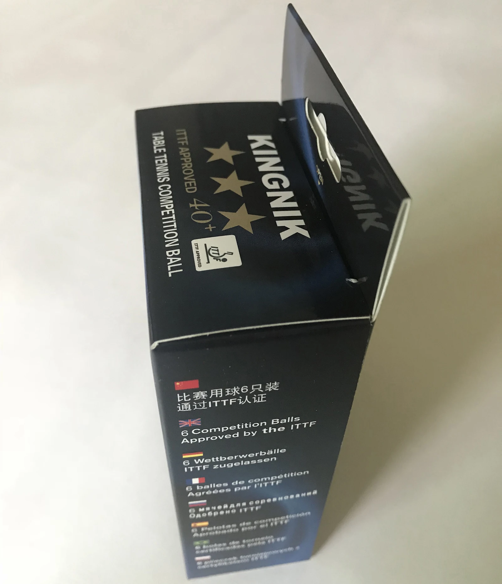 
ITTF approved KINGNIK Premium 3 star 40+ poly table tennis ball (box with hooking hole) 