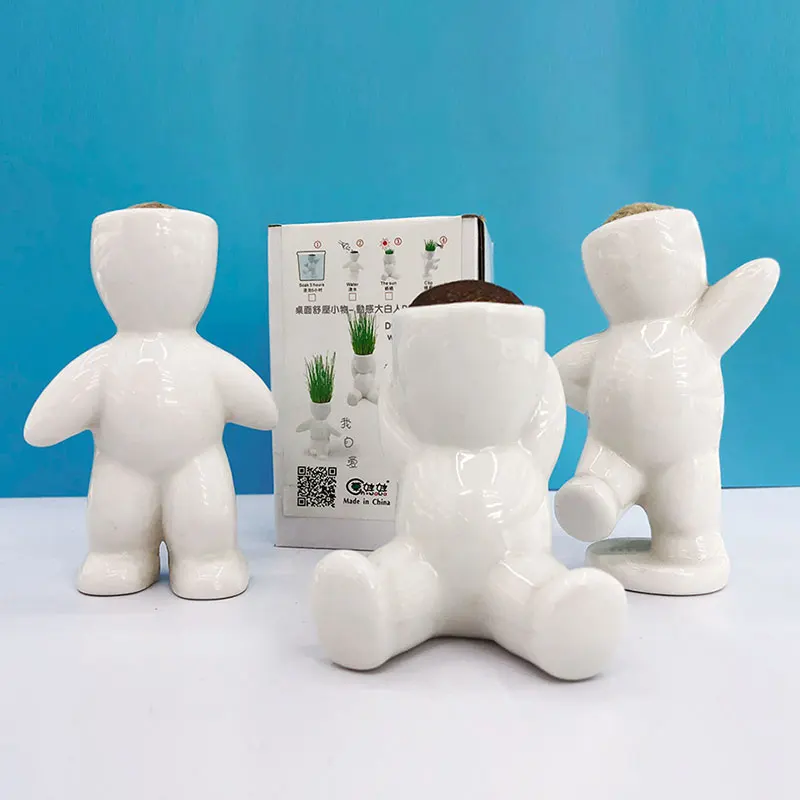 Белые керамические белые инновационные настольные игрушки для горшечных растений предметы мебели