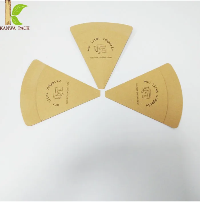 Custom printing food grade cone shape crepe food cone custom brown  kraft paper crepe cone holder