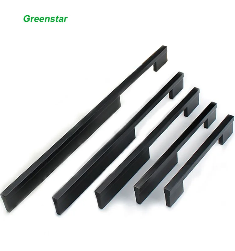 Самая популярная черная алюминиевая дверная ручка для мебели, ручка для шкафа и ручки