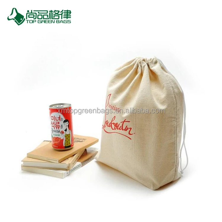 Customized Eco Friendly Cotton Canvas Dust Collecting Drawstring Bag