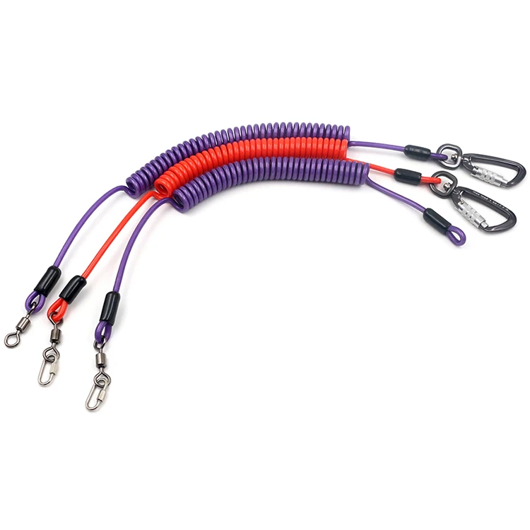 Purple Leash Safety Ropes with Fast Link And Swivel Carabiner