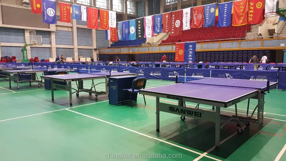 
SANWEI T-99 Double Folding Movable Professional/official Competition table tennis table with beautiful design 