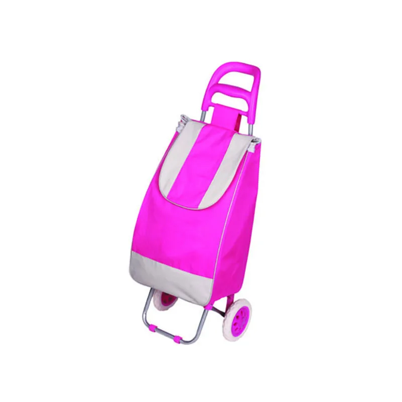 Online Sale Popular Folding Grocery Shopping Cart Folding Trolley Supermarket Wheels Shopping Bag