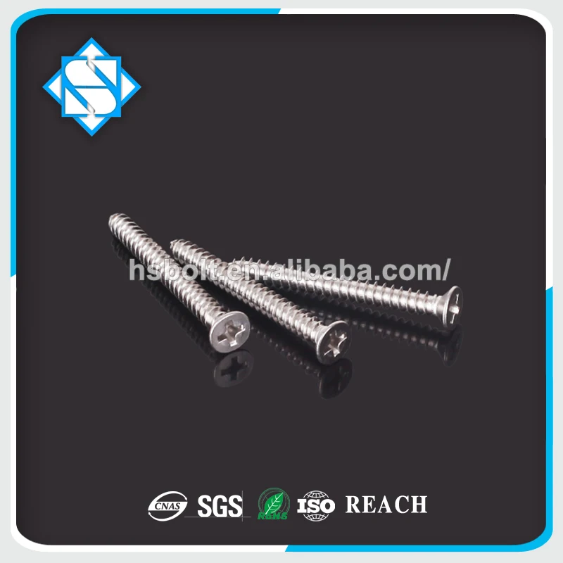 Top Quality Stainless Steel DIN EN ISO 7046 Phillips Fine Thread Long Machine Screw with CSK Head