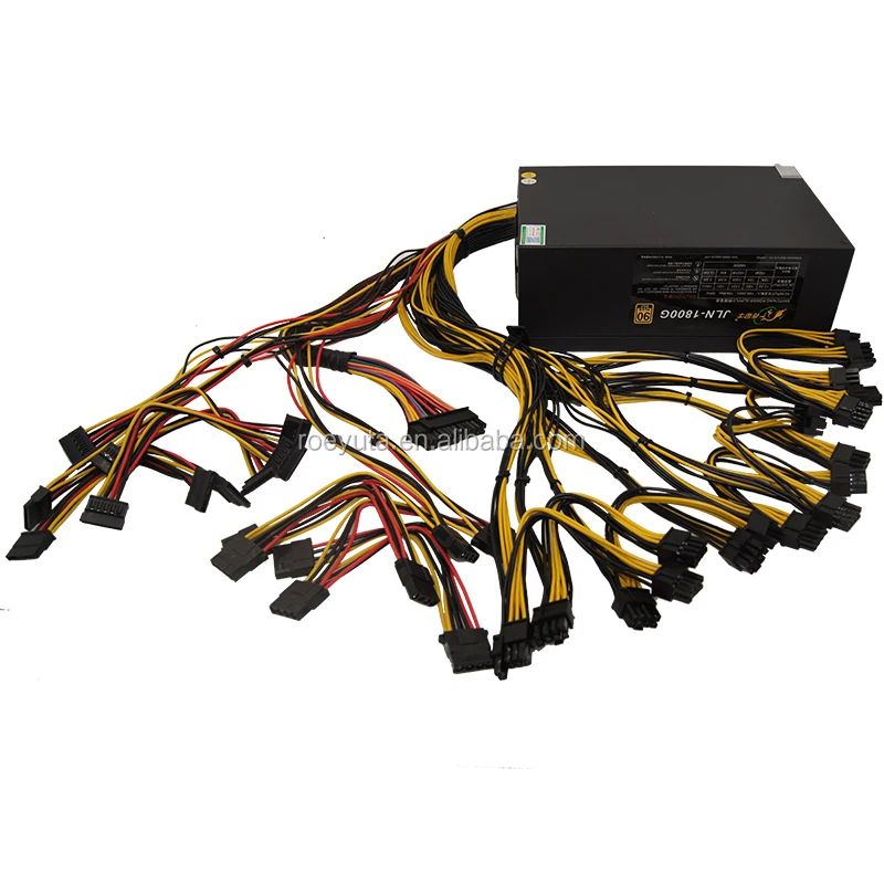  1800 Вт atx psu поддержка 8gpu Майнер машина компьютер ETH ZEC BTC rigATX источник