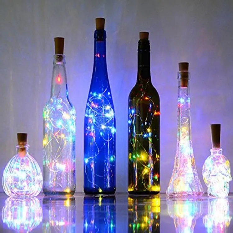 Battery operated Led wine bottle cork lights / cork light wine stopper copper wire string light wine bottle stopper