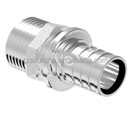 S3.2 brass pipe fittings for Ruhau pipe CW602N Nickel plated Sliding fittings for pex pipe