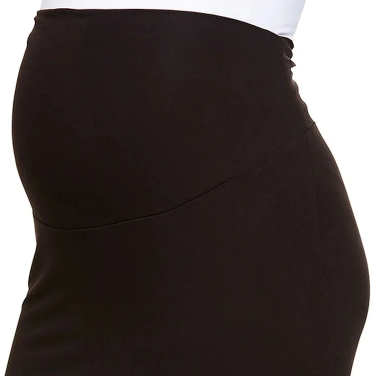 OEM Side Fold Waistband Comfortable Flatter Long Maxi Maternity Skirt