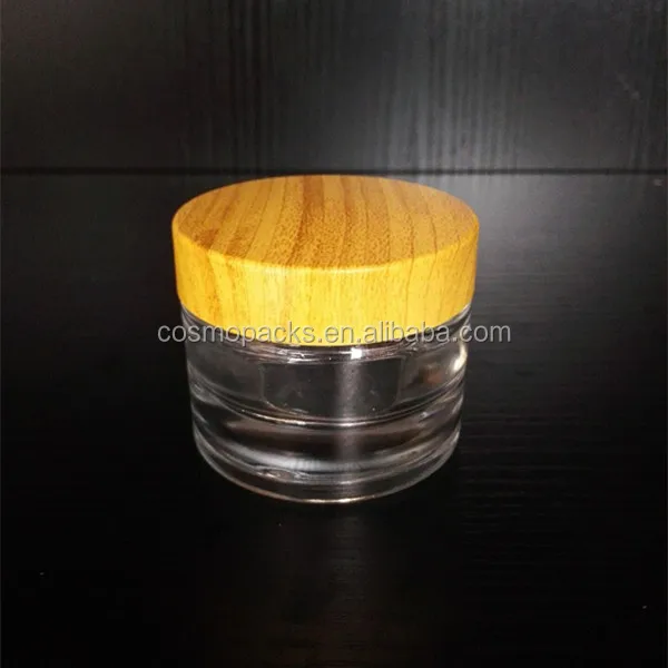 
2 oz mason jars clear cosmetic cream glass jar with black screw on lid 