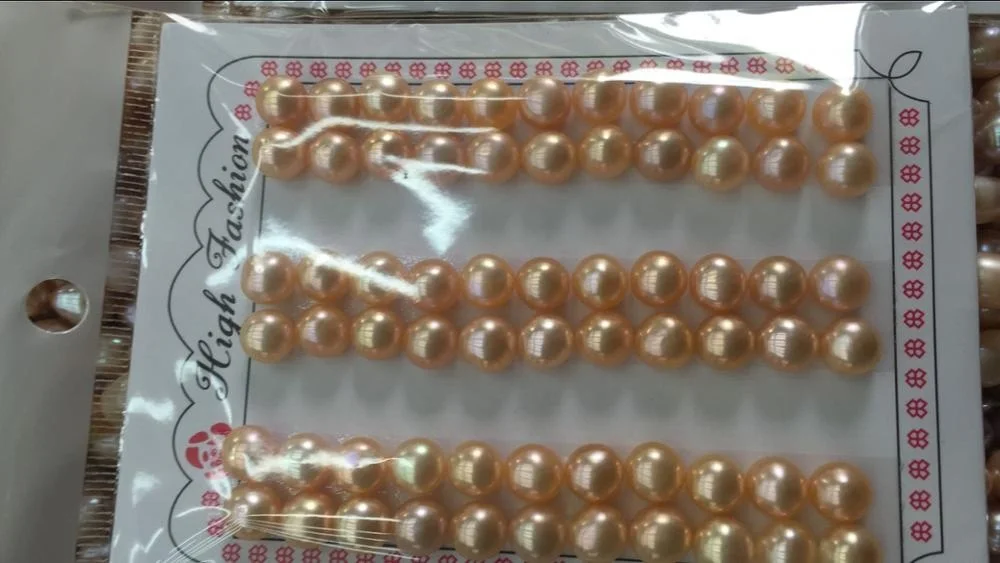 Wholesale White Freshwater Pearls Half drilled Button Pearls