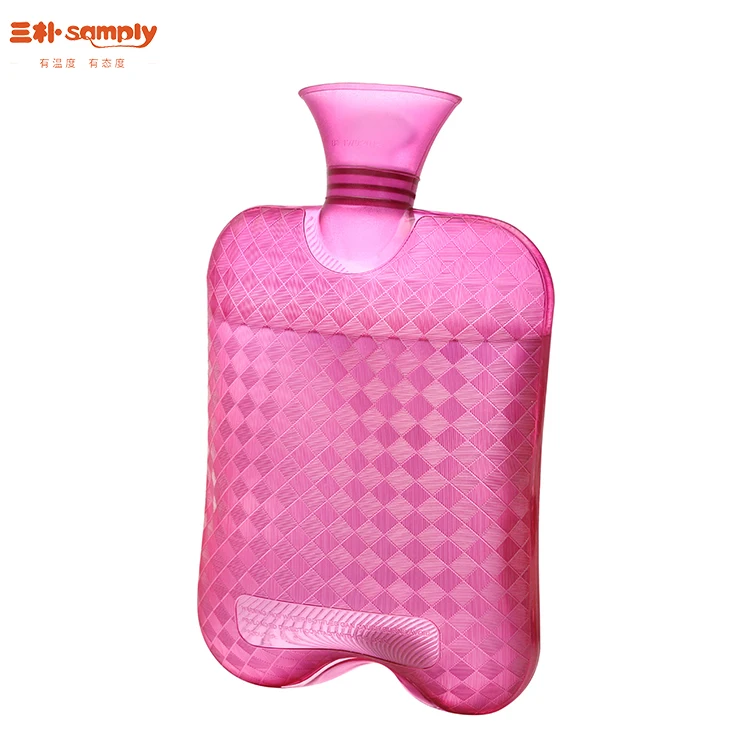 
2 litre hot water bottle red quality for pain with knitted cloth cover 