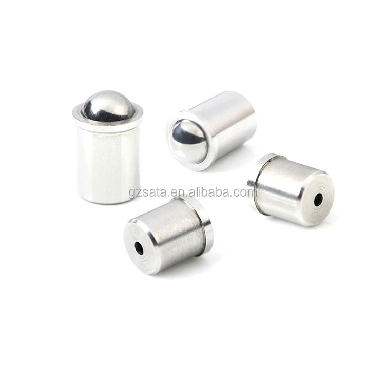 Stainless steel press fit ball nose spring plungers