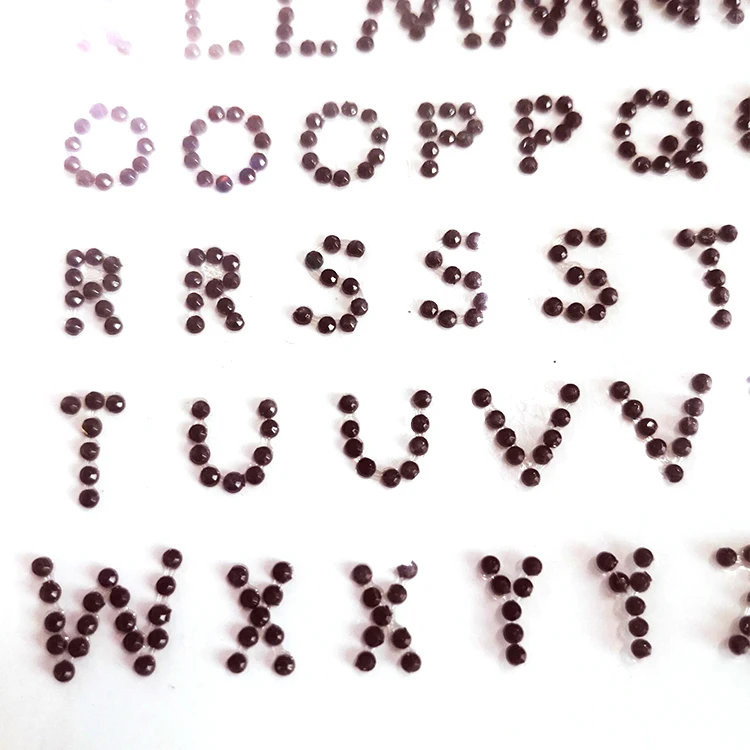 Self Adhesive Custom letter Rhinestone Sticker Crystal Diamond Sticker