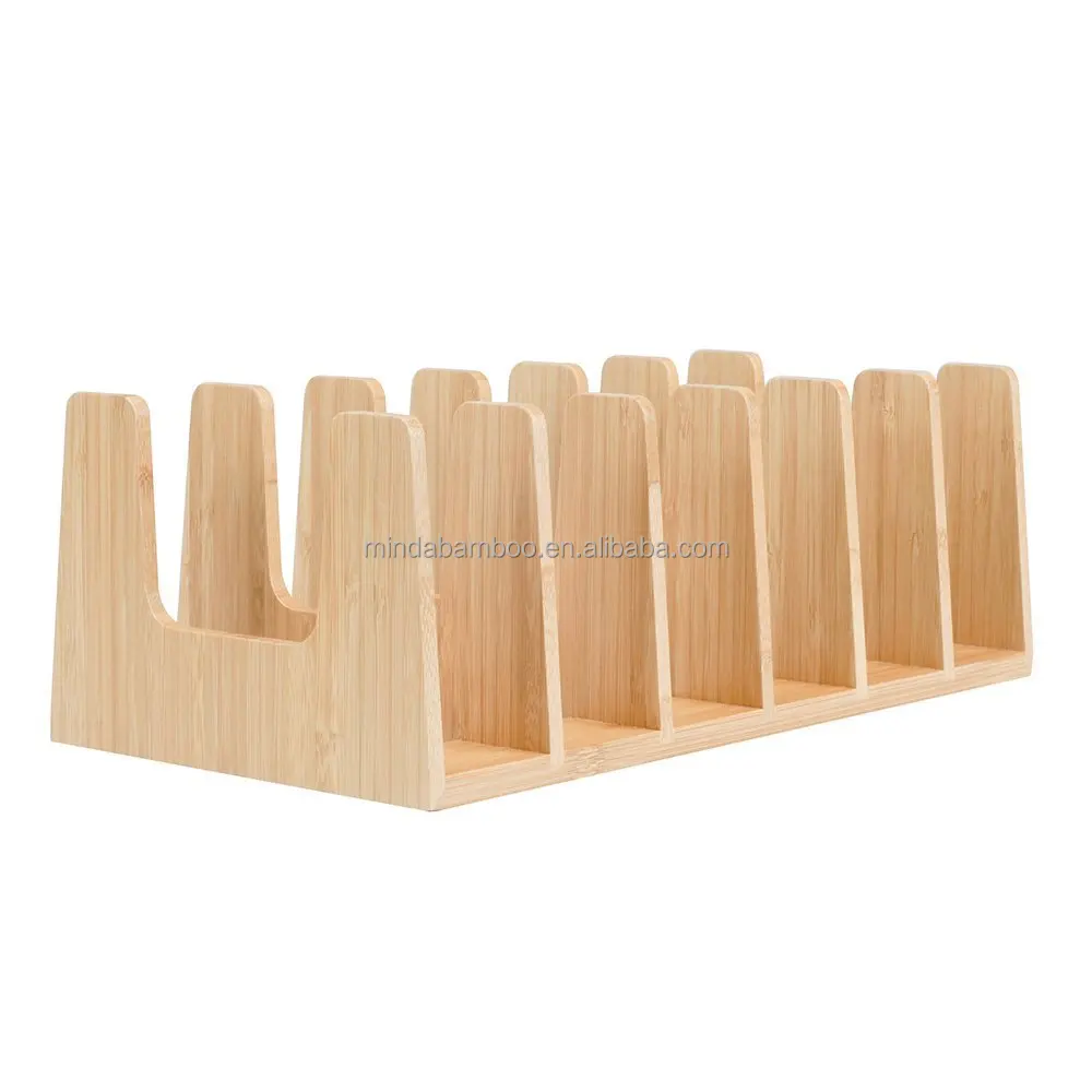 
Houseware organizer kitchen bamboo plate dish bowl stand pot lid drying holder drainer storage rack 