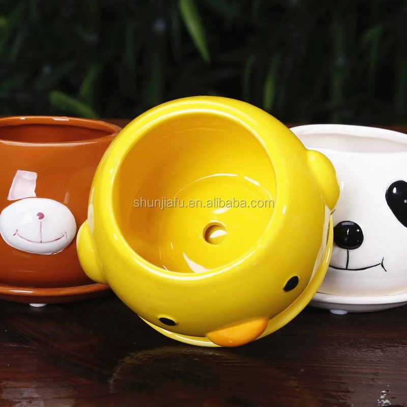 Yellow Duck Hot Sale Artificial Small Flower Mini Plant Pots Succulent Ceramic Flower Pot