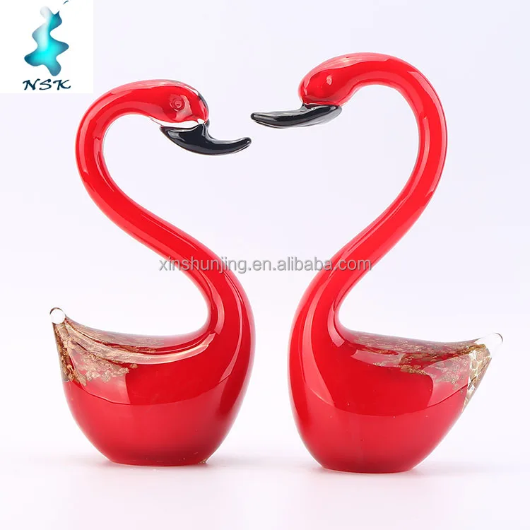 
Crystal glass swan home decoration blown glass fine figurine crystal gift for home decor 