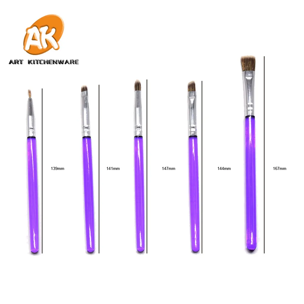 Инструмент AK LFGB для помадки набор принадлежностей украшения тортов 5 шт. кистей Цветочная Кисть Для