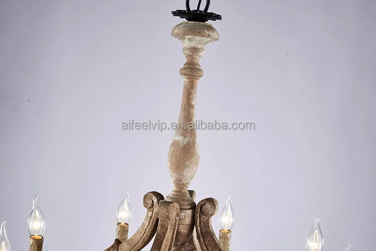 
High quality big vintage wooden hanging chandelier lighting for restaurant 