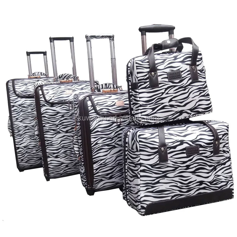 Carry-on Luggage Rockland Expandable Lightweight Zebra Print Polyester Suitcase