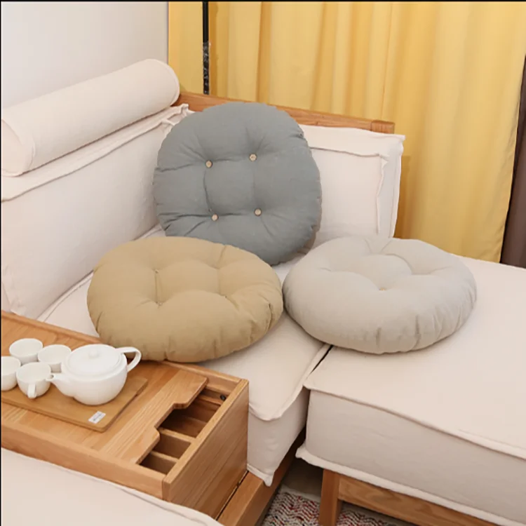 
Factory Discount custom thick canvas print meditation round indoor decorative office, car seat cushion 