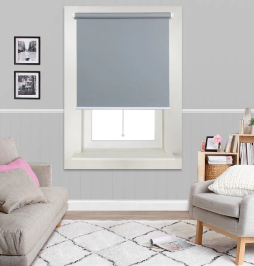 Cordless Roller Blind Light Filtering Fabric Spring Roller Curtain