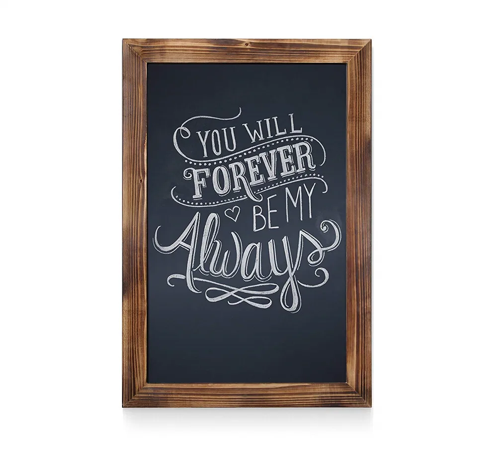 Caoxian Hi Home Rustic Torched Wood Magnetic Wall Blackboard