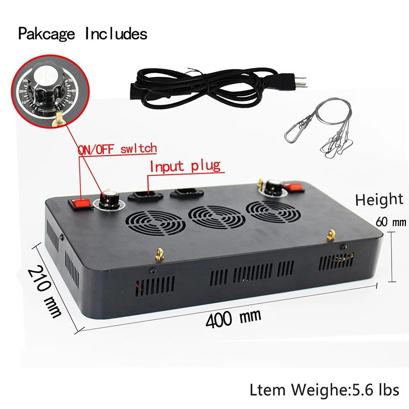 2018 New Product dimmable 300w 165w ir full spectrum led aquarium grow light panel