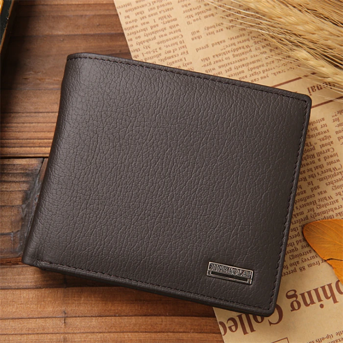 Jinbaolai брендовый складной мужской кошелек из натуральной кожи с карманом для монет