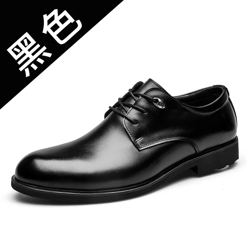 Wholesale black brown high quality genuine leather shoes custom men dress shoes