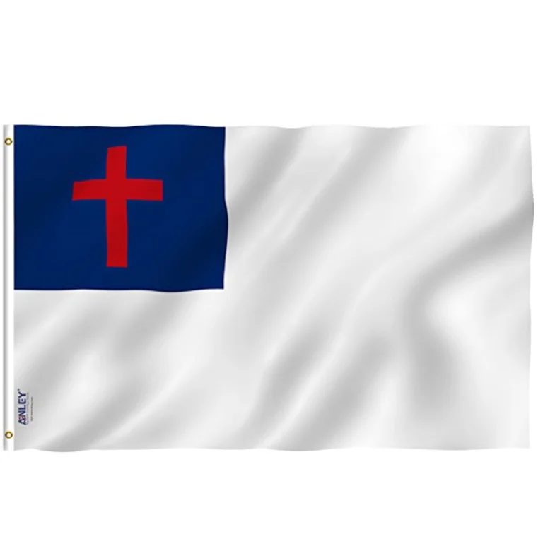 stock 100%polyester 3x5 Foot Christian Flag