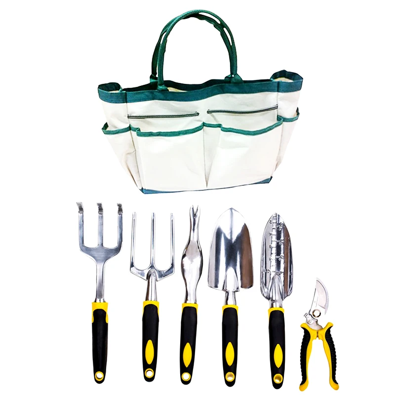 
7Pieces Garden Tool Set High Quality Aluminium alloy Garden Tool and Bag with Garden 