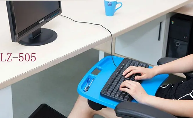 Cixi Dujia ergonomic design plastic laptop desk with cushion portable lap desk