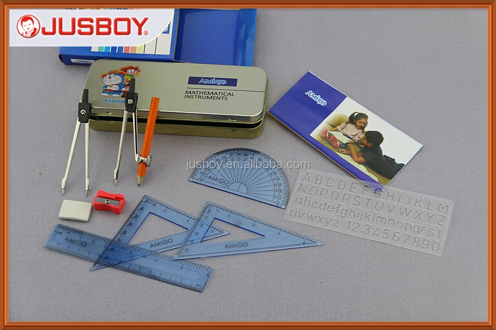 TOP 1 SUPER QUALITY SCHOOL GEOMETRY BOX TOOLS FOR MATH SET