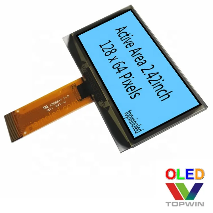 2.42' 2.42inch 2.42 inch parallel/4-wire SPI/I2C interface yellow 24 pin oled display UG-2864ASYPG01 ssd1309 driving 2.4' inch