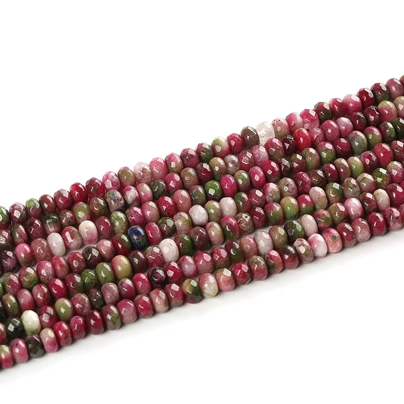 Бусины Из Натурального рубина Zoisite граненые Проставочные бусины Rondelle