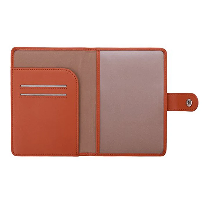 Custom Embossed with RFID Blocking Passport Holder Fancy PU Leather Passport Wallet Cover Case with Button