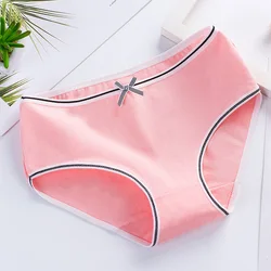 Женские Треугольные брюки из чистого хлопка, новинка 2019, милое дамское нижнее белье карамельных цветов из чистого хлопка с высокой талией