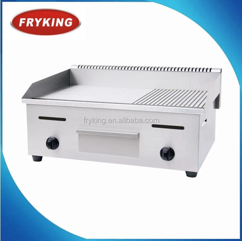 commercial stainless steel desktop gas griddle(half grooved)